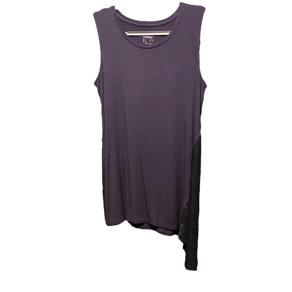 Logo Navy Blue, Long Tank with Asymmetric Hem.  Size XLarge